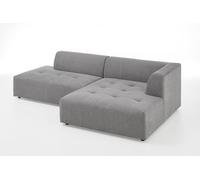 Atlantic Home Collection Salon d'angle XXL Surface de Couchage XXL (env. 63 x 240 cm) Design scandinave Peut être placé Librement dans la pièce Tissu structuré Angle Droit