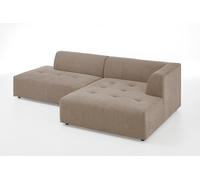 Atlantic Home Collection Salon d'angle XXL Surface de Couchage XXL (env. 63 x 240 cm) Design scandinave Peut être placé Librement dans la pièce Tissu structuré Angle Droit