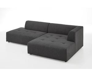 Atlantic Home Collection Salon d'angle XXL Surface de Couchage XXL (env. 63 x 240 cm) Design scandinave Peut être placé Librement dans la pièce Tissu structuré Angle Droit