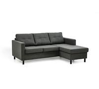 Atlantic Home Collection Tea Canapé d'angle Réversible, Anthracite, 189 x 150 x 81 cm