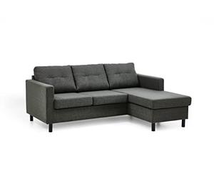 Atlantic Home Collection Tea Canapé d'angle Réversible, Anthracite, 189 x 150 x 81 cm