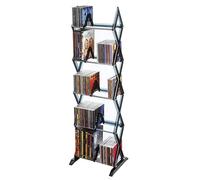 Atlantic Mitsu Étagère de rangement portable à 5 niveaux - Protège et organise les collections de musique, de films et de jeux vidéo, fumée (mise à jour)