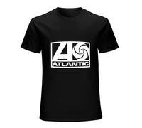Atlantic Records Men's T-Shirt Unisex Black Tee Clothing L