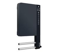 Atlantic, Sèche-serviettes soufflant noir 2 barres 1800W (800W+1000W) TELIA, un format mini pour un maximum de fonctionnalités, Boitier de commande à hauteur et touches tactiles