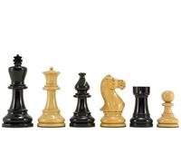 Atlantic Series Staunton Pièces d'échecs laquées noires et naturelles - 9,5 cm
