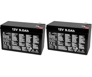 Atlantis 12v 9 ah Hermetic Lead Battery (VRLA), Convient pour UPS(onduleur), vidéosurveillance, systèmes d'alarme, mobilité électrique, Jouets, F2 6.3mm faston Connection, A03-BAT12-9.0A (Lot de 2)