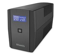 Atlantis A03-S120 Alimentation sans Interruption (onduleur) à Onde Pseudo-sinusoïdale 1000VA 500W Line Interactive, écran LCD, Port USB, 4 Sorties IEC + câble d'alimentation, 1 Batterie 12V-9Ah