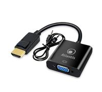 Atlantis A04-HDMI_VGA Adaptateur HDMI vers VGA (D-SUB), 1080p 60Hz, Port Audio 3.5mm, pour PC et Portable. pour connecter Un PC/Portable à Un Moniteur, projecteur, avec entrée VGA. Câble de 15 cm.