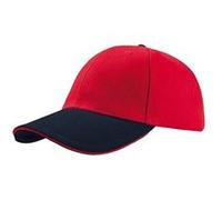 Atlantis - Casquette sandwich en coton épais - Mixte (Taille unique) (Rouge / Bleu marine) - UTAB193 Rouge / Bleu marine, Rouge / Bleu Marine
