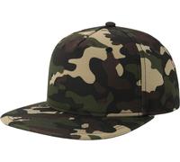 Atlantis - Casquette Snapback Homme/Femme Unie, 5 Segments, Durable AB653 (Taille unique) (Noir/Vert/Beige)