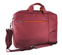 Atlantis Laptop Bag 15.6" inch bandoulière modèle S410, Rembourrage Interne, Compartiment pour Documents, Poche Externe pour Accessoires, Sangle de Fixation pour Trolley. Bandoulière, Couleur Rouge.