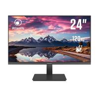 Atlantis Moniteur 24 Pouces, écran 24" VA 120Hz, Full HD 1920x1080, VGA HDMI, multimédia, FreeSync, Sortie Audio/Casque, inclin, réponse 5ms, Contraste 4000:1, Angle 178/178, câble HDMI 1,5 m