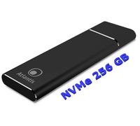 Atlantis SSD externe portable M.2 NVME de 256 Go. Type_C USB-3.1, PCI Express Aluminium Satiné NOIR