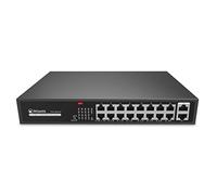 Atlantis Switch 18 Ports 10/100Mbps 16 Ports poe jusqu'à 200W, Chaque Port jusqu'à 30W, Desktop et Rack, Alimentation Interne, boîtier en métal, A02-G18P16-200W, Longue Distance, jusqu'à 250m, Mode A