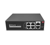 Atlantis Switch 6-Port 10/100Mbps 4 Ports poe jusqu'à 65W, Chaque Port jusqu'à 30W, Desktop/Mur, Alimentation Interne, boîtier métallique,A02-F6P4-65W,VLAN et Longue Distance,jusqu'à 250m, Mode A