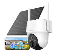 Atlantis Volta Pro Caméra 4G avec SIM motorisée 360° 3MP, batterie rechargeable 10400mAh, panneau solaire 5W, vision nocturne en couleur, audio 2 voies, IP65, alarme, application, fente microSD