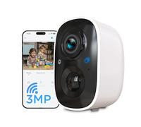 Atlantis Volta Pro Caméra Wi-FI sans Fil 3MP, Batterie Rechargeable, Vision Nocturne IR/LED, IP65, Audio 2 Voies, Capteur PIR détection de Mouvement, Slot Micro SD, APP, Notifications Push, Cloud