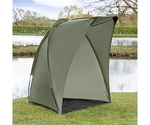 ATLAS Abri de Jour pêche - Bivouac 1 Personne | Accessoires à la Carpe Tente pour Les pêcheurs avec des poteaux en Fibre Verre Sac Transport Inclus, Gris