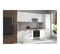 ATLAS Cuisine complete 8 éléments - Décor blanc - L300 x H52 x H82 cm - Plan de travail non inclus