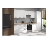 Atlas Cuisine Complete 8 Éléments - Décor Blanc - L300 X H52 X H82 Cm - Plan De Travail Non Inclus Blanc