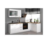 Atlas Cuisine Complete D'angle 8 Éléments (Reversible Droit / Gauche) - Décor Blanc - L270 Cm - Plan De Travail Non Inclus Blanc