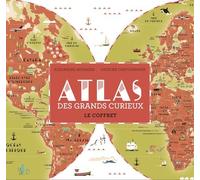Atlas Des Grands Curieux - Le Coffret Avec 1 Atlas, 1 Planisphère Géant, 47 Stickers, 30 Cartes Quiz