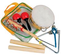 Atlas Enfants' Percussion Pack, 6 Éléments + Sac Shakers, Bâtons, Cloches De