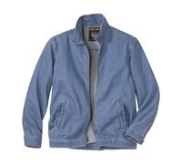 ATLAS FOR MEN - Blouson d'Eté Homme en Jeans, Fermeture éclaire. Veste d’été Bleue en Toile Denim légère. M
