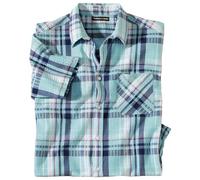 ATLAS FOR MEN Chemise Manches Courtes Homme - Chemise d'été - Disponible en Grandes Tailles du M au 5XL