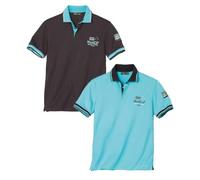 ATLAS FOR MEN - Lot de 2 Polos - Manches Courtes - Confort et Style - Disponible en Grandes Tailles du M au 5XL