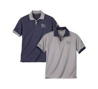ATLAS FOR MEN - Lot de 2 Polos - Manches Courtes - Confort et Style - Disponible en Grandes Tailles du M au 5XL