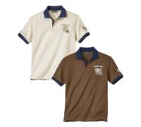 ATLAS FOR MEN - Lot de 2 Polos - Manches Courtes - Confort et Style - Disponible en Grandes Tailles du M au 5XL