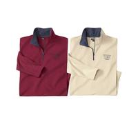 ATLAS FOR MEN - Lot de 2 sous-Pulls Zippés Outdoor - 3XL