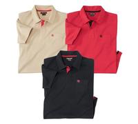 ATLAS FOR MEN - Lot de 3 Polos Coton Casual - XL