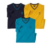 ATLAS FOR MEN - Lot de 3 Tee-Shirts col V Surfing Coast - 5XL