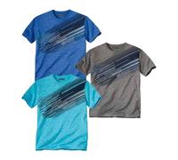 ATLAS FOR MEN - Lot de 3 Tee-Shirts Homme - T-Shirts Manches Courtes - Col Rond - Disponible en Grandes Tailles du M au 5XL