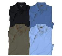 ATLAS FOR MEN - Lot de 4 Polos MC Jersey Unis - 3XL