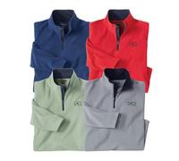 ATLAS FOR MEN - Lot de 4 Pulls Polaires Homme - Ultra Léger et Chaud - Pull Zippé Col Montant - Idéal Hiver/Voyage/Randonnée - Lavable en Machine - Pulls Polaire Homme - Disponible en Grandes Tailles
