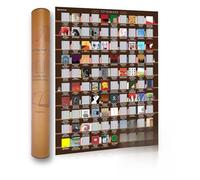 Atlas & Green Top 100 Books Poster Top 100 Scratch Off Book Poster Gift Tube Movie Posters Stickers