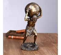 Atlas Holding World Statue Grecque Miniature Figurine Dieu Grec Atlas Finition Bronze Sculpture Grecque À Collectionner Le Monde Est À Vous Statue for La Décoration De La Maison du(12x10x29cm)