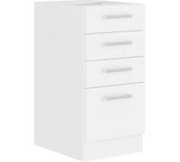 Meuble bas 4 tiroirs - Décor blanc - L40cm - Vendu sans plan de travail
