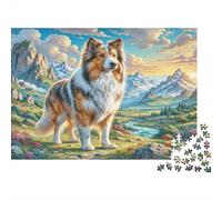 Atlas Shepherd Papier recyclé Mélange de Colley dans vallée de Montagne avec Fleurs Sauvages Puzzle Cadeau décoratif pour Enfants 70x50cm/1000 pièces