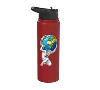 Atlas tenant la Terre Stainless Steel Insulated Water Bottle