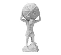 Atlas Titan Statue de dieu grec et romain - Petite sculpture en albâtre moulé de 13 cm, faite à la main en Grèce, collection mythologique pour la maison et le bureau