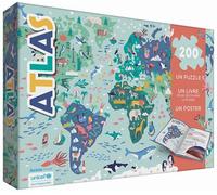 Atlas : Un puzzle - un livre - un poster - Jean-Michel Billioud - Auzou Philippe Eds - Boîte ou accessoire - Jeux livres objets