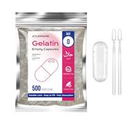 ATLEMISME Capsules Vides en Gélatine - Taille 0, Lot de 500 - Qualité Premium, Dissolution Rapide, Idéales pour Suppléments Alimentaires en Poudre
