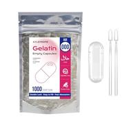 ATLEMISME Capsules Vides en Gélatine - Taille 000, Lot de 1000 - Qualité Premium, Dissolution Rapide, Idéales pour Suppléments Alimentaires en Poudre