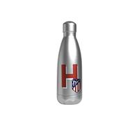 Atletico de Madrid - Bouteille d'eau en acier inoxydable, fermeture hermétique, lettre H rouge, 550 ml, couleur métallisée, produit officiel (CyP Brands)