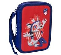 ATLETICO DE MADRID Porte crayons de 2 compartiments avec materiel scolaire G