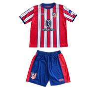 Atlético de Madrid - Réplique officielle Minikit 1ère équipe 24/25 - Julián Alvarez - T-shirt et pantalon pour enfant - Équipe rouge et blanc - Motif blason Atleti - Couleur rouge et blanc - Taille 8